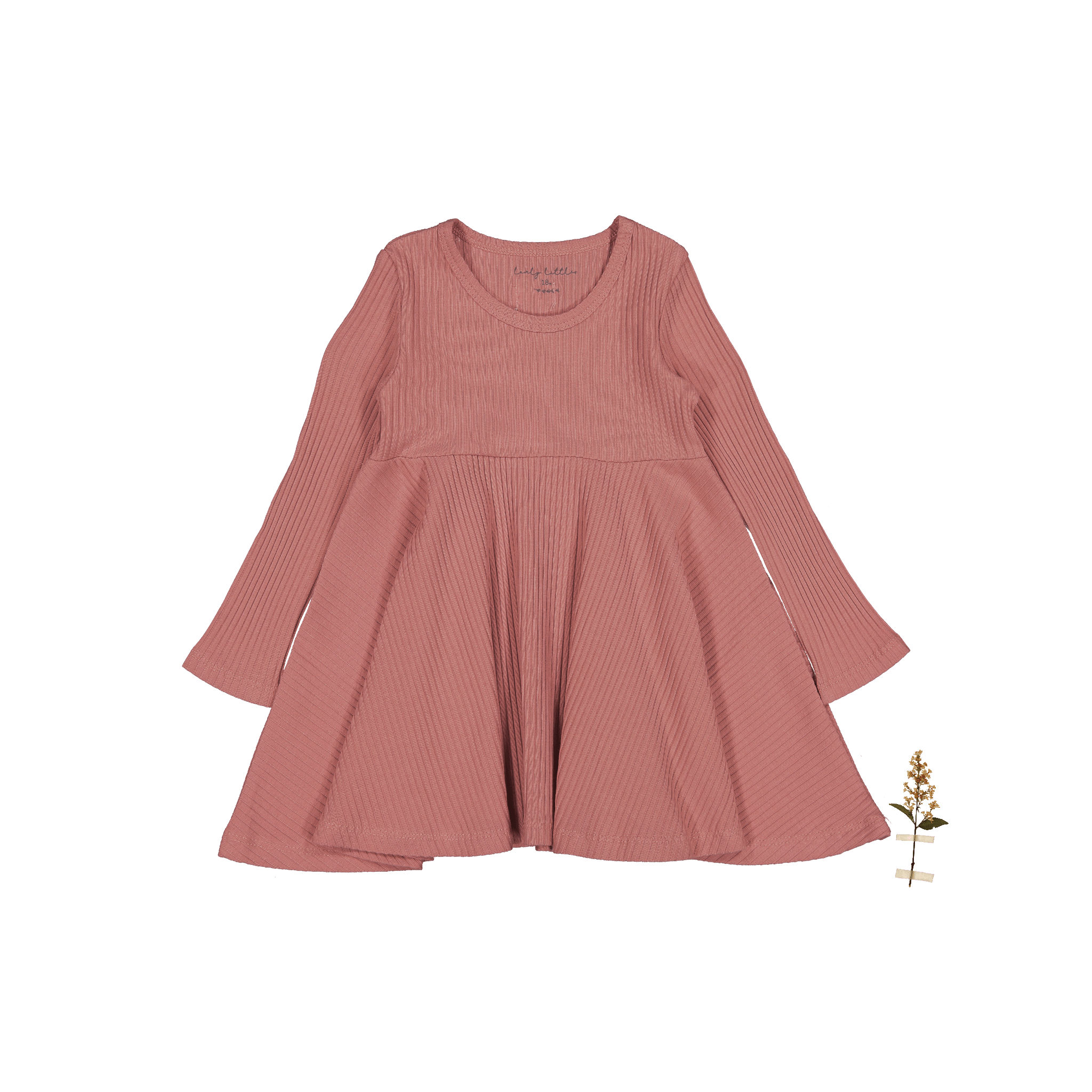 The Long Sleeve Dress - Rosewood Ribbed