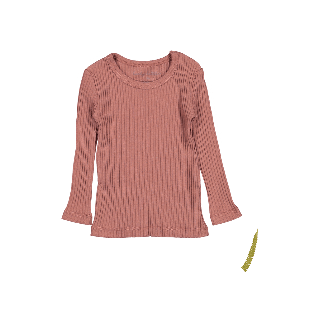 The Long Sleeve Tee - Rosewood Ribbed