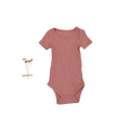 The Short Sleeve Onesie - Rosewood Ribbed