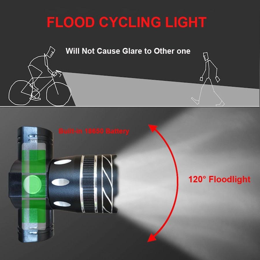800 Lumen LED Bike Light Set, USB Rechargeable Waterproof Headlight