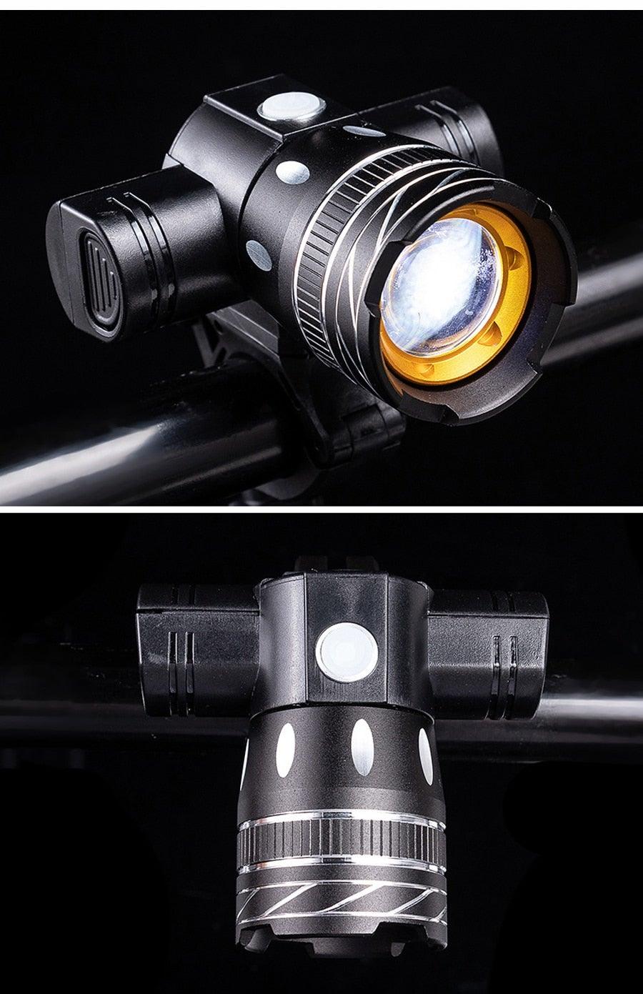 800 Lumen LED Bike Light Set, USB Rechargeable Waterproof Headlight