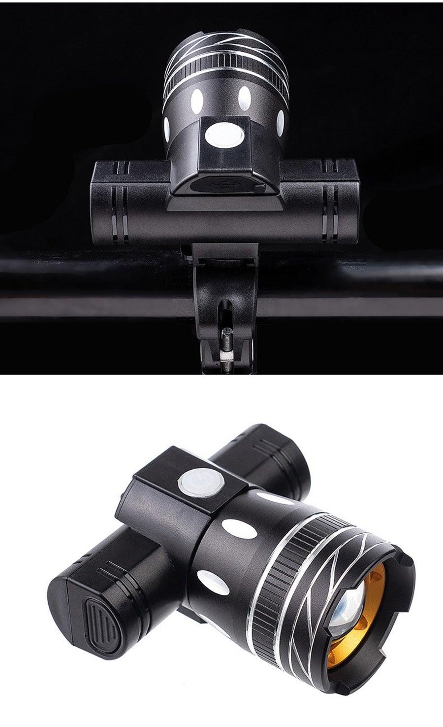 800 Lumen LED Bike Light Set, USB Rechargeable Waterproof Headlight