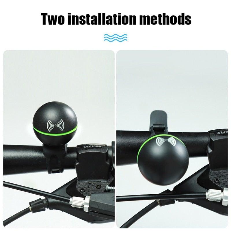 Modern Round Bicycle Bell Electric Horn 130db With 3 Sound Modes