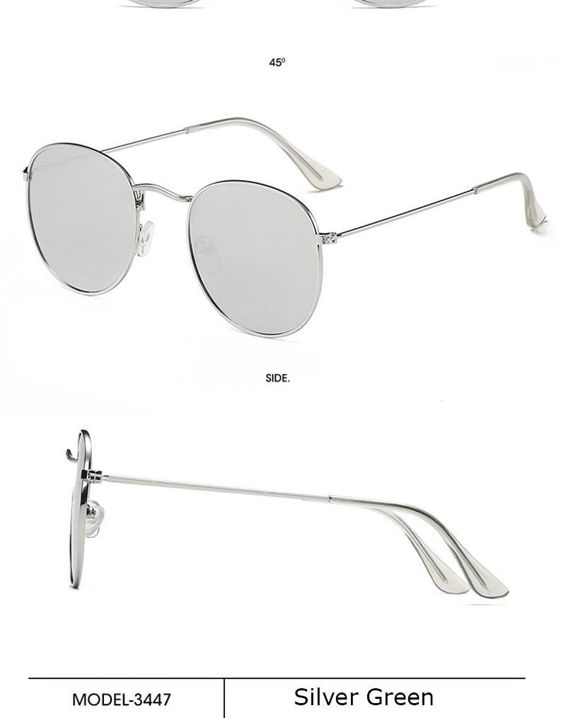 Round Oval Retro Metal Sunglasses Elegant Minimalist Eyewear