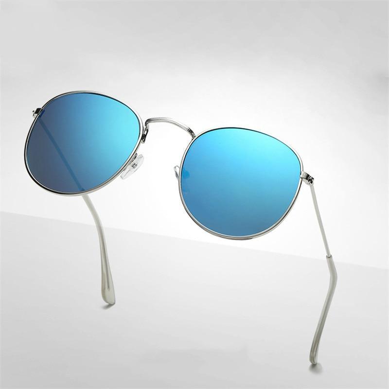 Round Oval Retro Metal Sunglasses Elegant Minimalist Eyewear