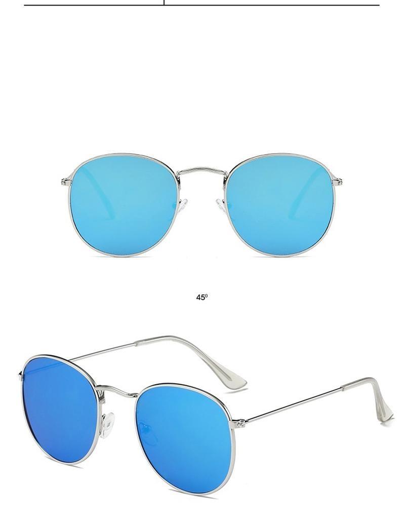 Round Oval Retro Metal Sunglasses Elegant Minimalist Eyewear