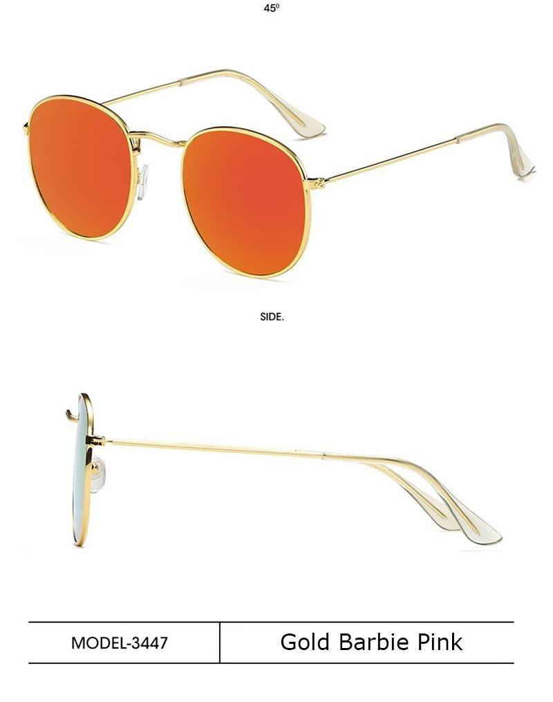 Round Oval Retro Metal Sunglasses Elegant Minimalist Eyewear