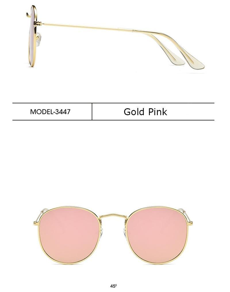 Round Oval Retro Metal Sunglasses Elegant Minimalist Eyewear