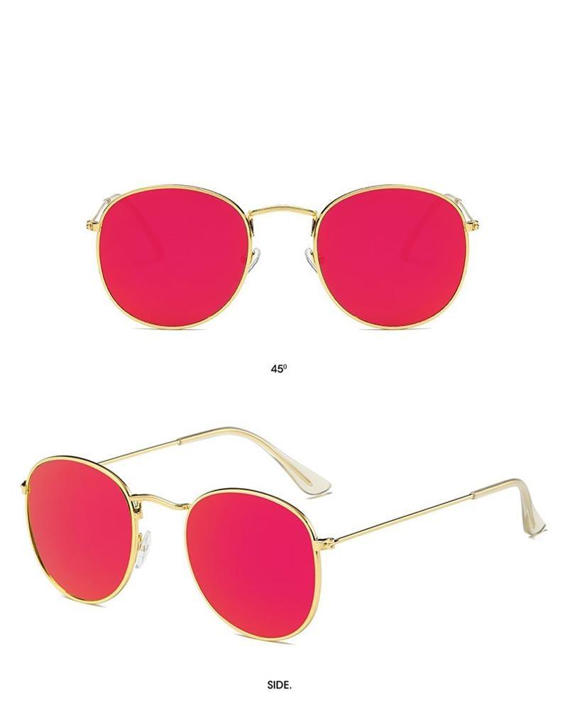 Round Oval Retro Metal Sunglasses Elegant Minimalist Eyewear