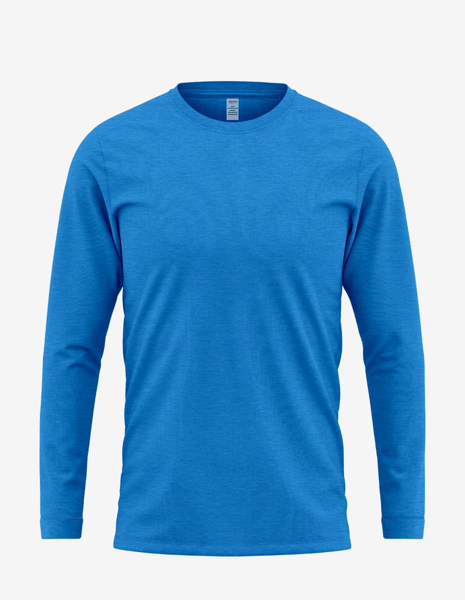 Unisex Long Sleeve Ring-Spun Cotton Crewneck T-Shirt with Cuffs - Image 15