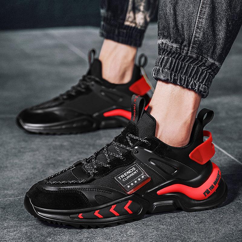 Black Breathable Mesh Slip-On Men's Walking & Gym Sneakers