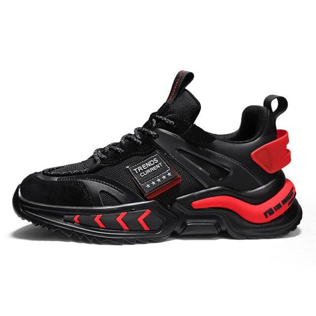 Black Breathable Mesh Slip-On Men's Walking & Gym Sneakers