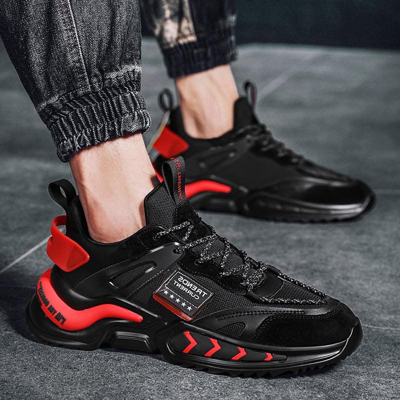 Black Breathable Mesh Slip-On Men's Walking & Gym Sneakers