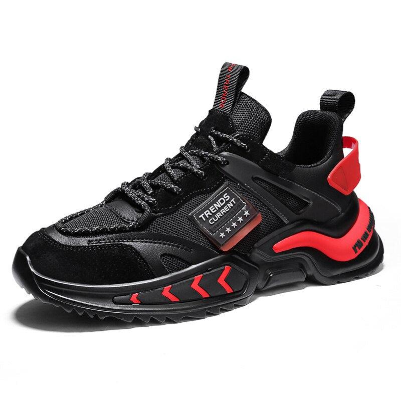 Stevvex black breathable mesh slip-on men's athletic sneakers