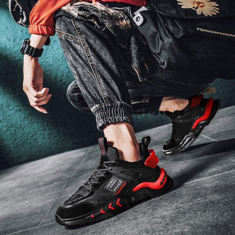 Black Breathable Mesh Slip-On Men's Walking & Gym Sneakers