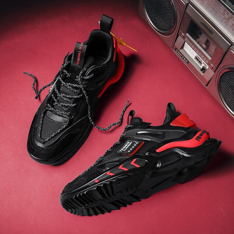 Black Breathable Mesh Slip-On Men's Walking & Gym Sneakers