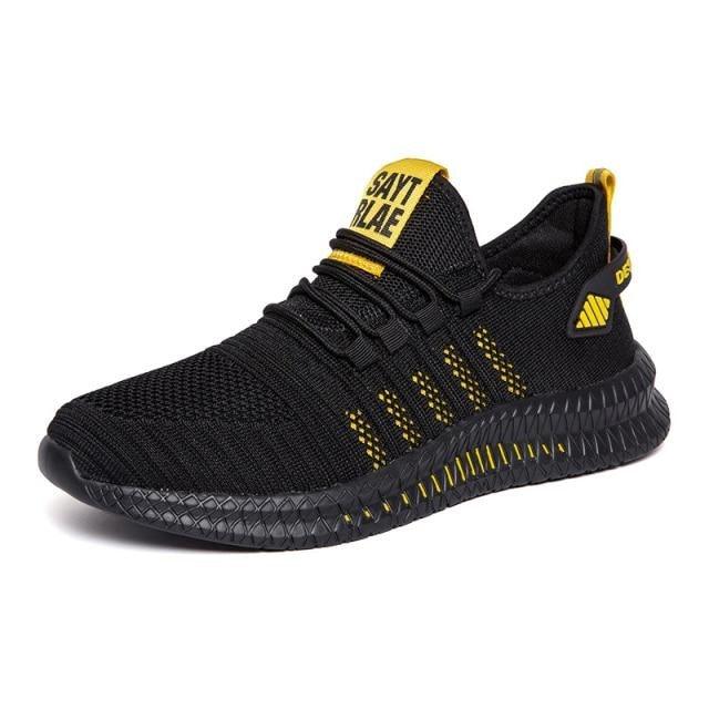 Men's lightweight knit sport sneakers featuring high-elastic rubber outsoles