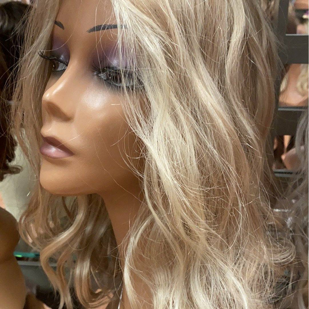 Runway Waves Women's Long Layered Wig - Auburn and Platinum Blonde