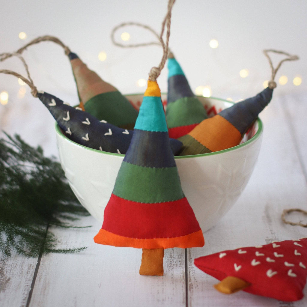 Handmade Rustic Christmas Trees DIY Cotton Sewing Kit