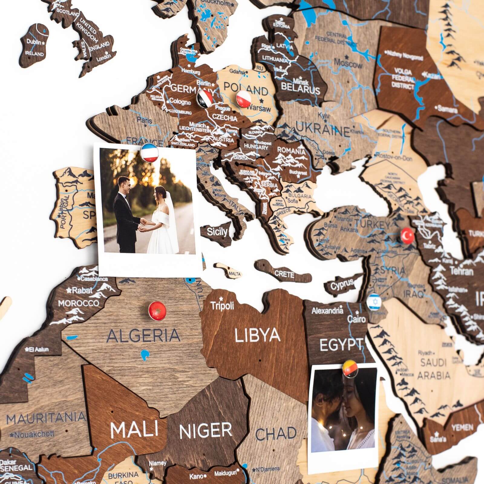 Farmhouse Fall Wooden World Map Modern Rustic Wall Art