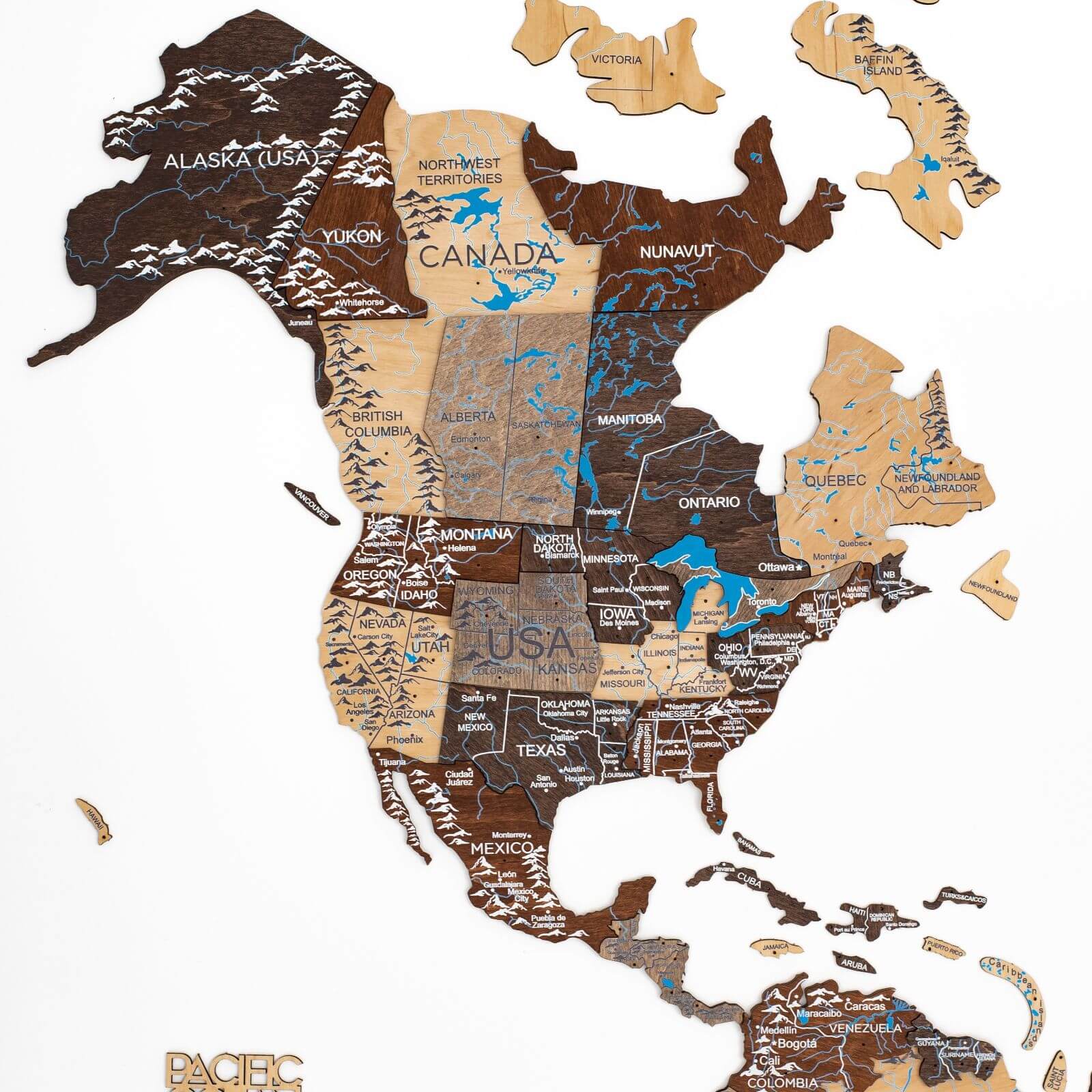 Farmhouse Fall Wooden World Map Modern Rustic Wall Art