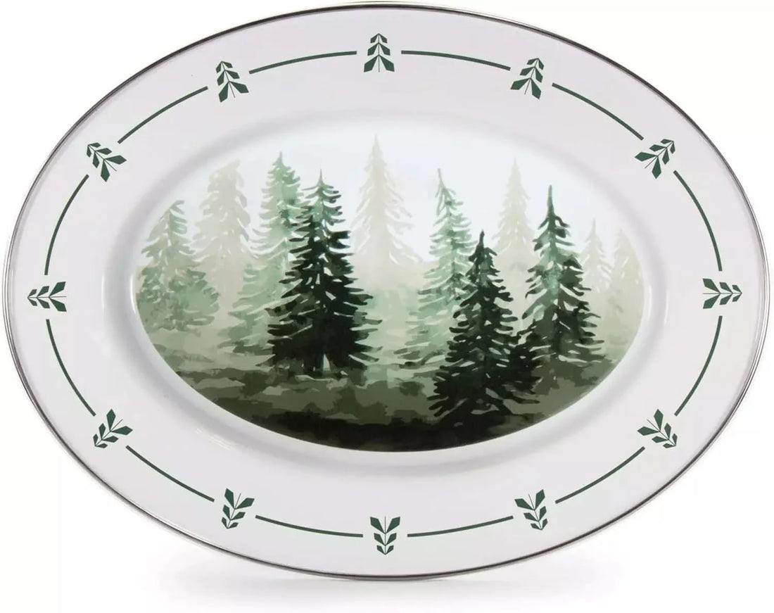 Golden Rabbit Forest Glen 12 x 16 oval platter with enamel coating