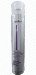 A 10.6 oz bottle of Kadus Extra Lock Hairspray for professional hair styling.