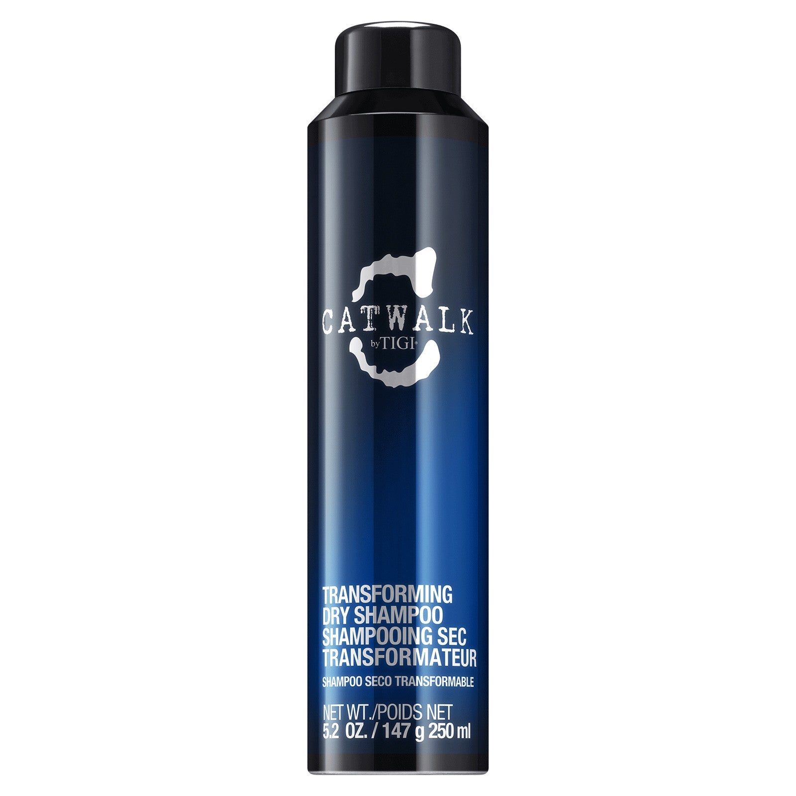TIGI Catwalk Transforming Dry Shampoo 250ml spray bottle in blue and black packaging