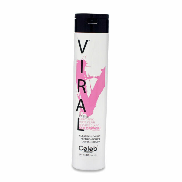 Celeb Luxury Viral Light Pink Colorwash Shampoo bottle for maintaining blonde and pastel hair colors