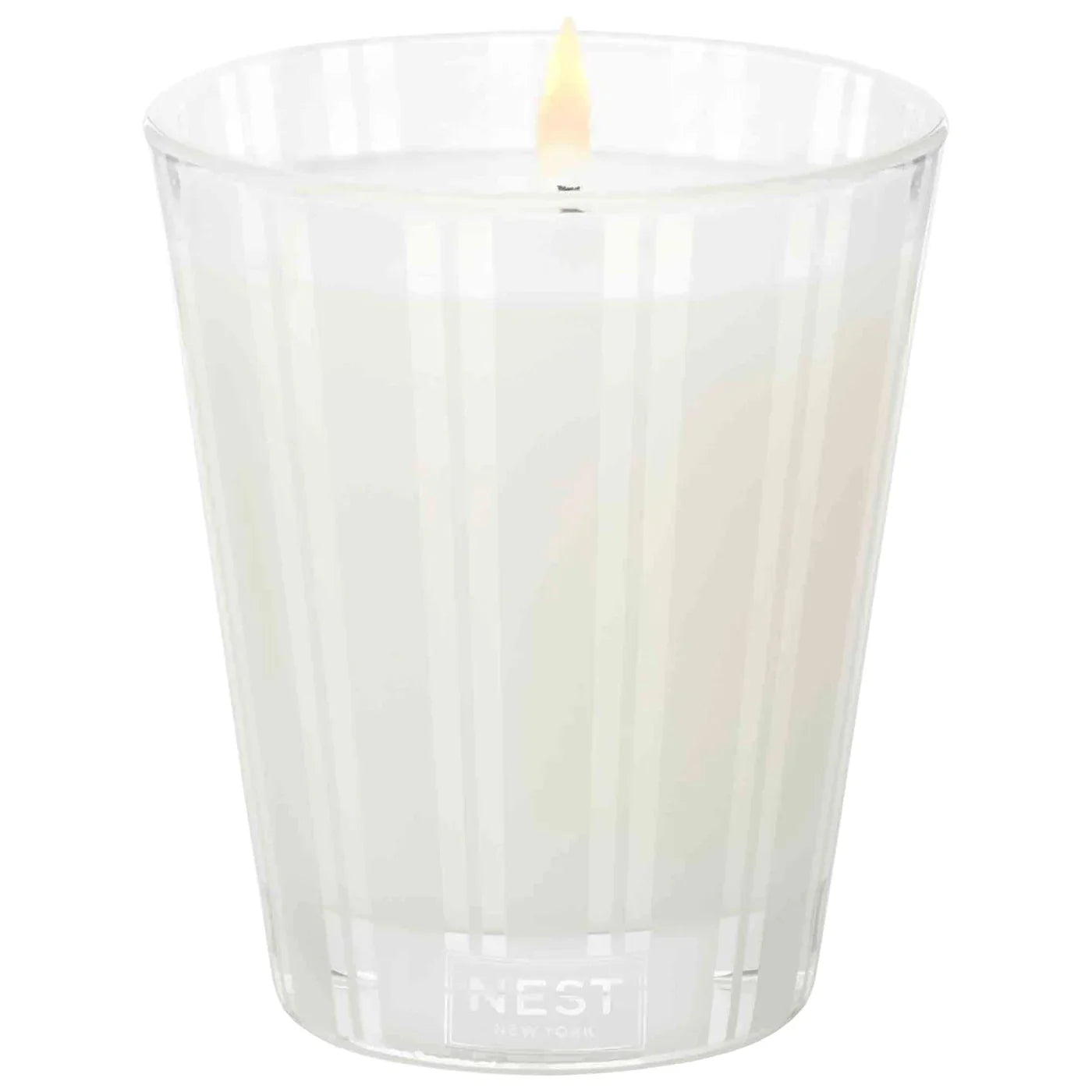 Grapefruit Striped Glass Candle - Modern Fresh Citrus Scent