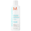 White and blue bottle of Moroccanoil Extra Volume Conditioner for fine hair.