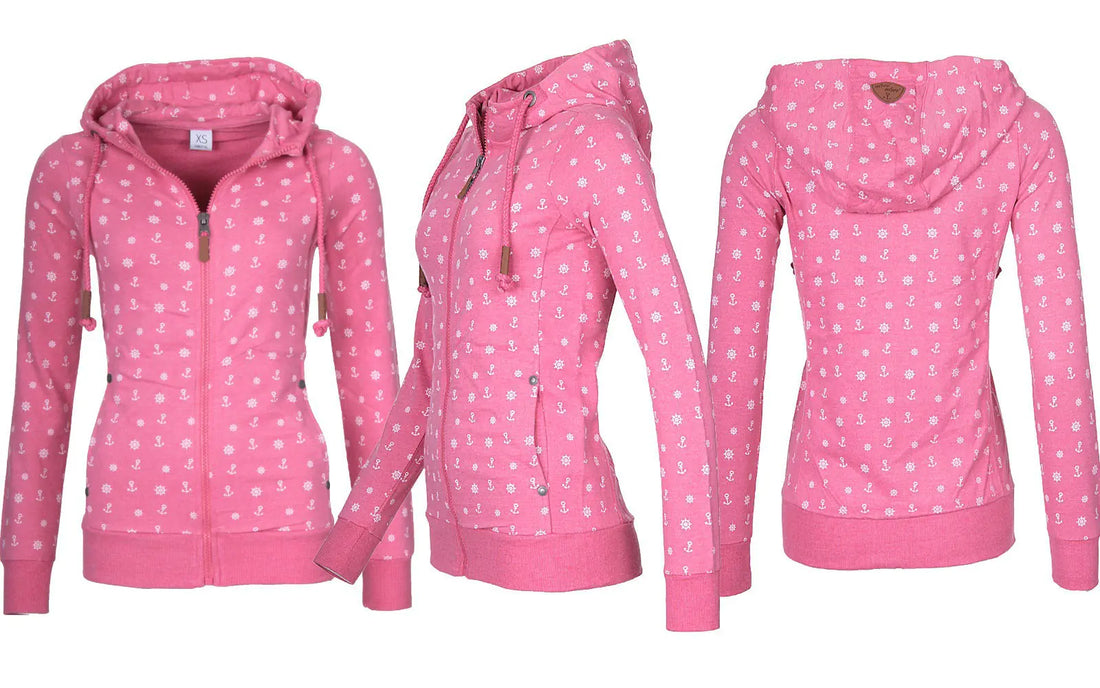 Women's Printed Zip Up Hooded Sweatshirt with Fleece Lining - Image 23