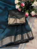 Shree Shyam Fashion Sea Green organza saree with matching blouse draped elegantly