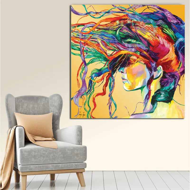 Modern Woman Canvas Art - Graffiti Style Prints