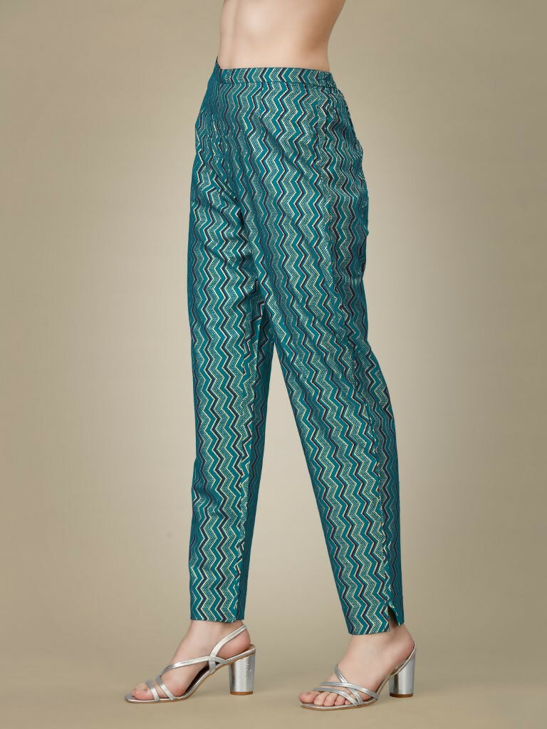 Women's Rama Rayon Embroidered Straight Kurta and Pant Set