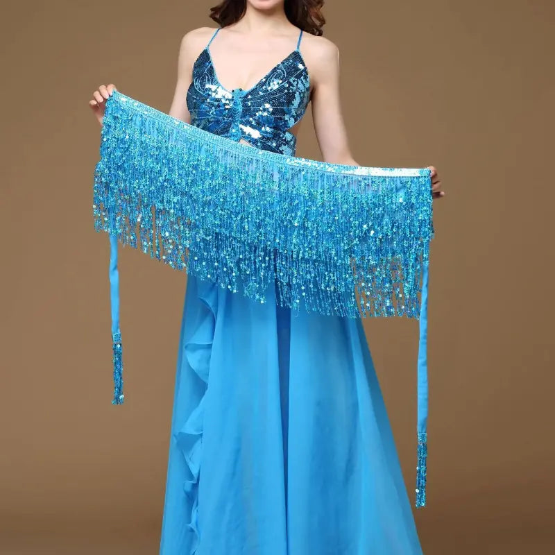 Four-Layer Fringed Waist Scarf for Belly Dance Costume