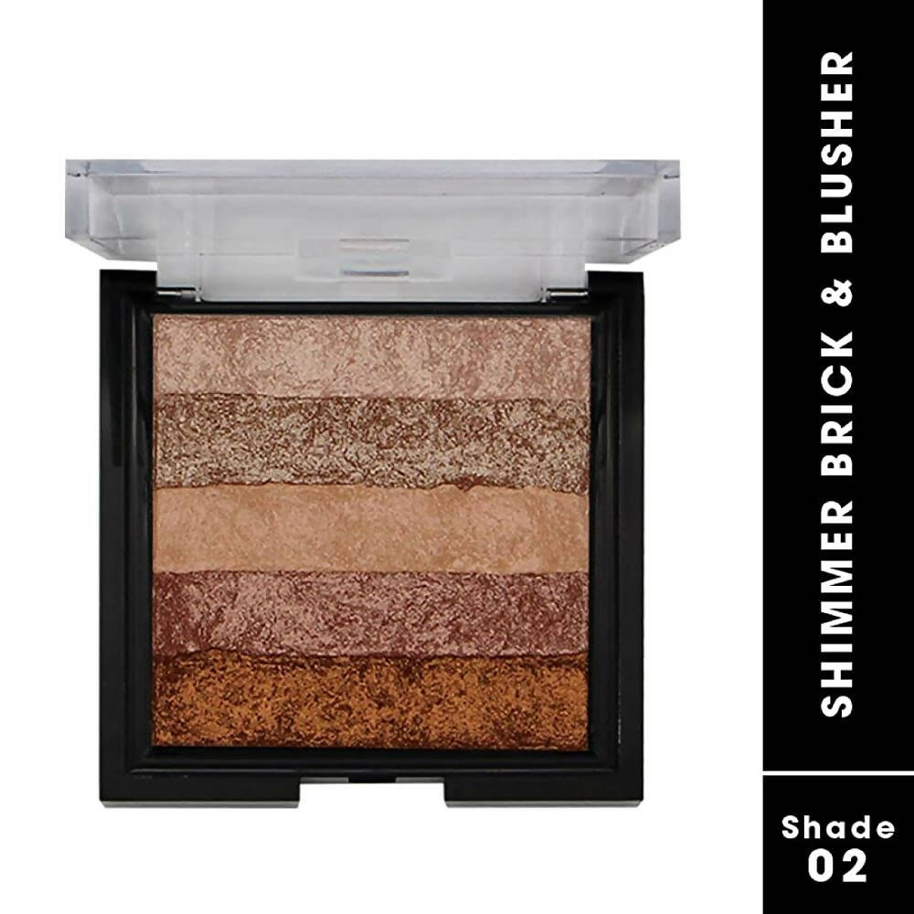 Shimmer Brick & Blusher 2-in-1 Glow Bronzer Powder - Shade 02