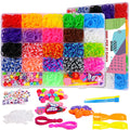 XKDOUS 21 Colors Rubber Band Bracelet Kit Loom Bracelet Making Kit for Art and Craft Rubberband Bracelets Kit for Kids Ages 6+ Loom Bands Kit Girls Boys Birthday Gift