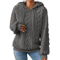 Women's Plush Textured Pullover Hoodie with Drawstring - Image 16