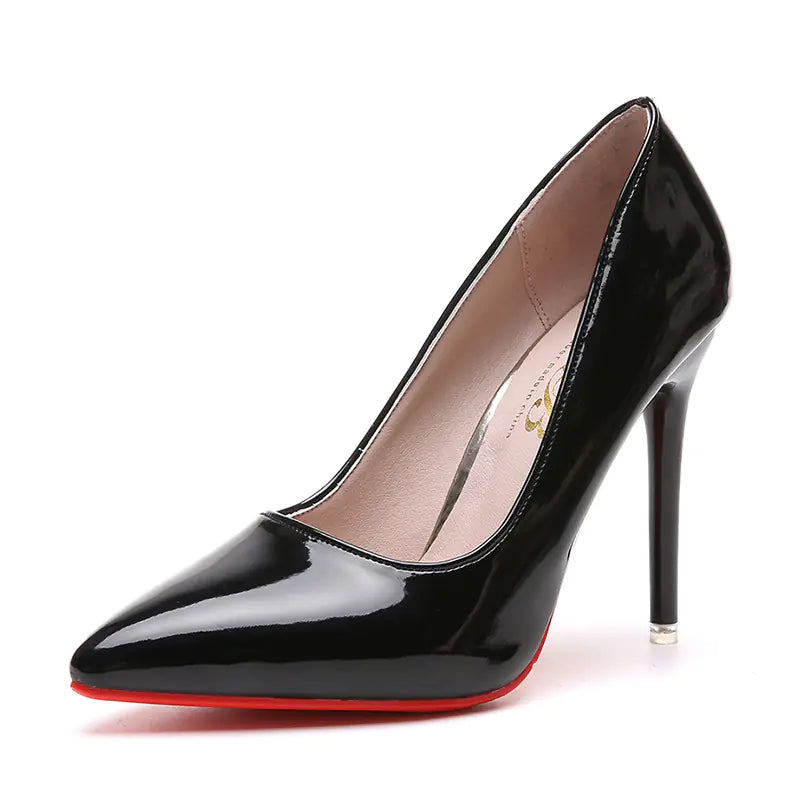 Women's Pointed Toe Stiletto High Heels Patent Finish - Image 37