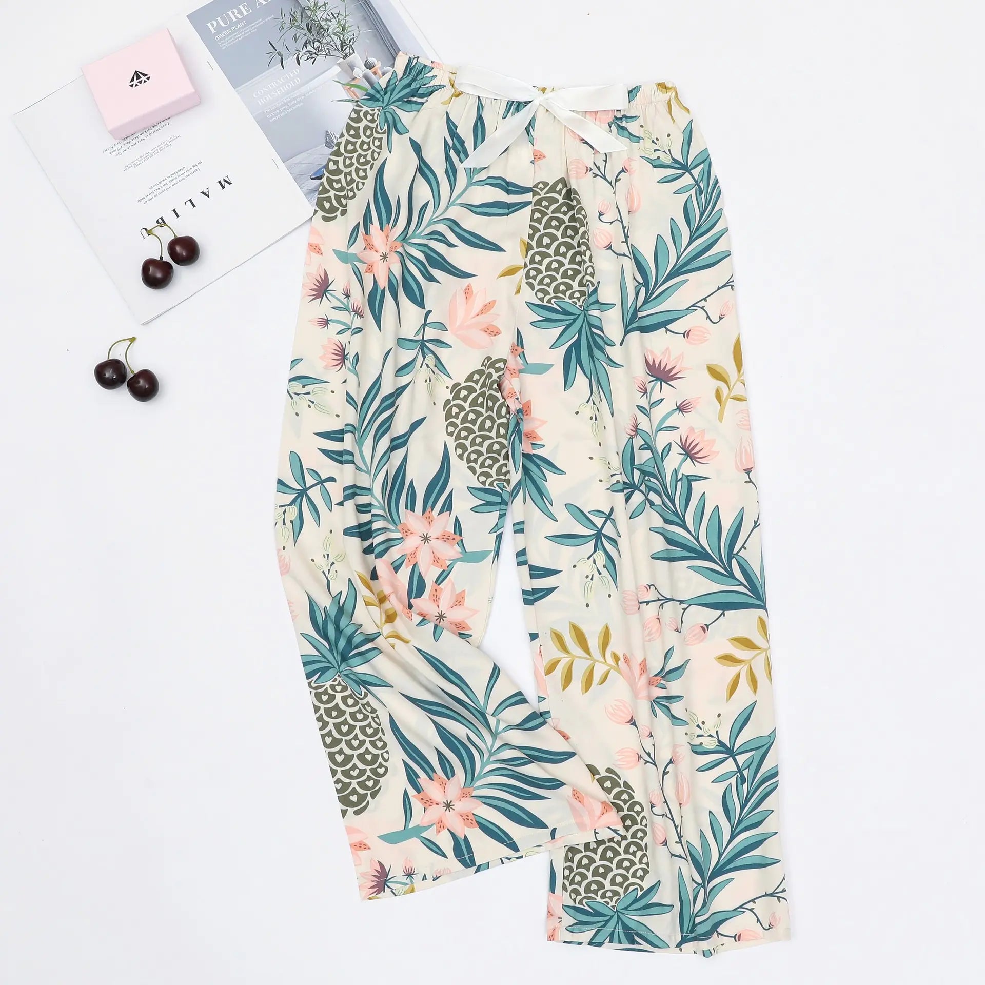 Women's Loose Casual Printed Pajama Sleep Pants - Image 25