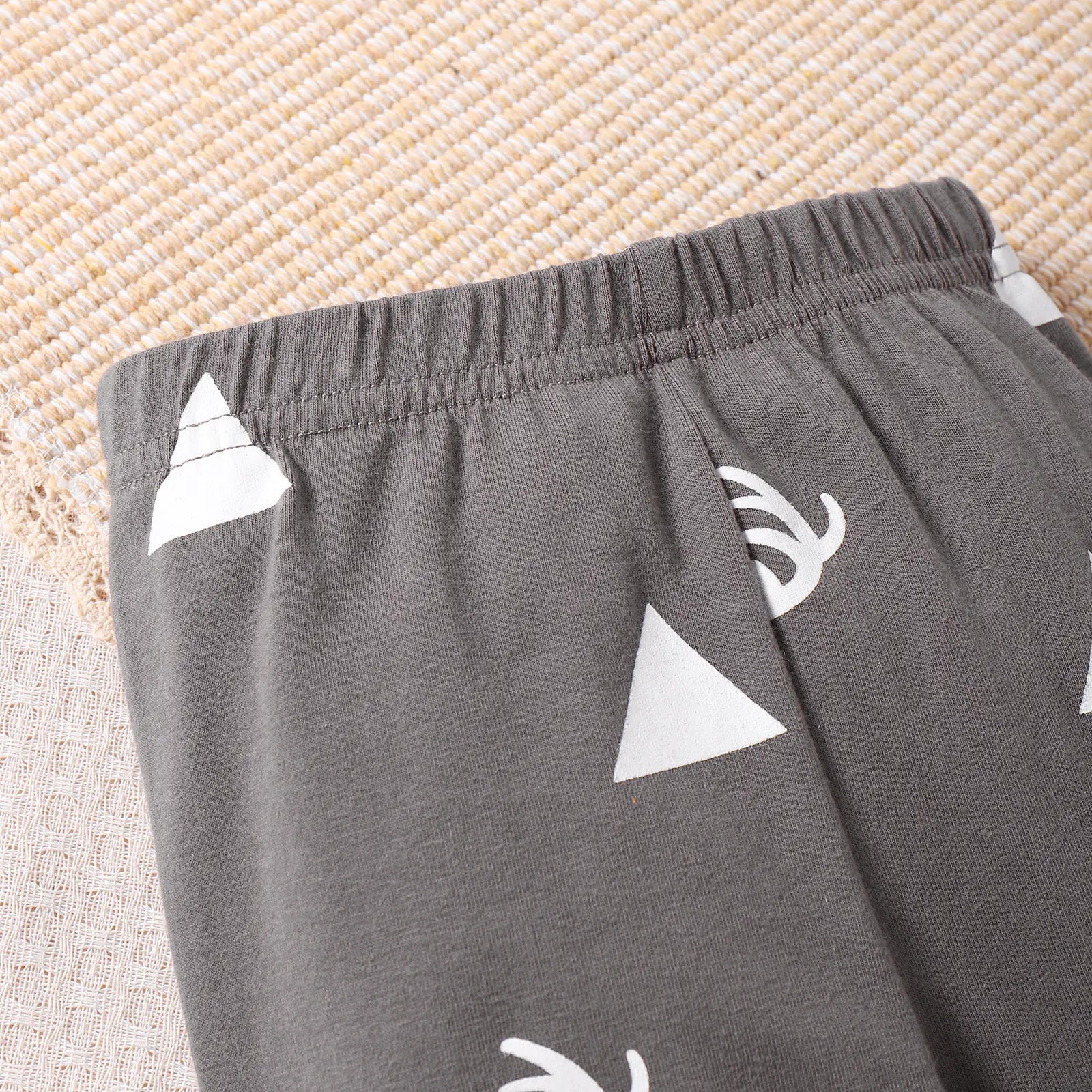 Triangle Print Deer Baby Bodysuit | Autumn Outfit