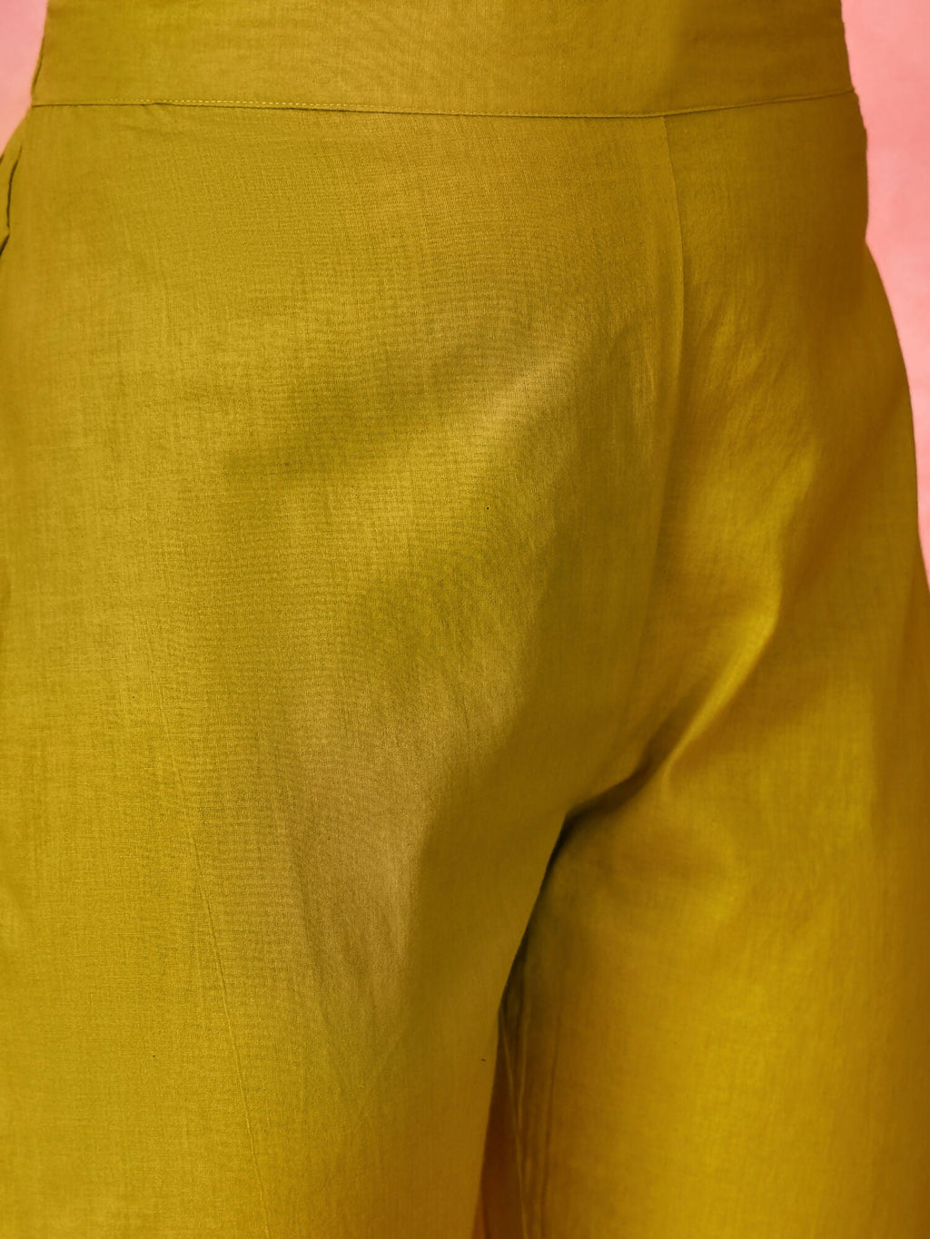 Mustard Embroidered Pure Cotton Cord Set - Contemporary Style
