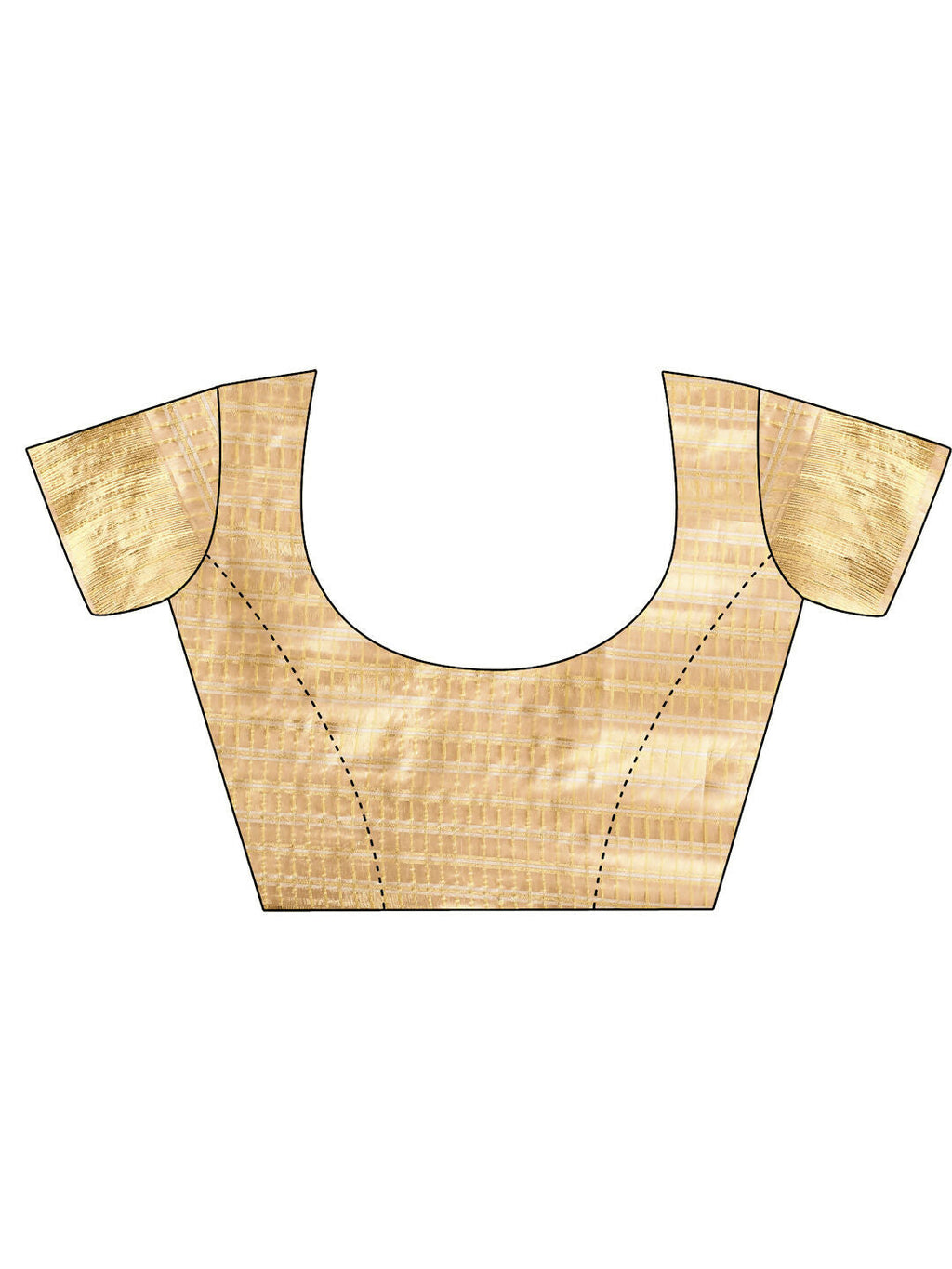 Gold Organza Saree with Matching Blouse Fabric