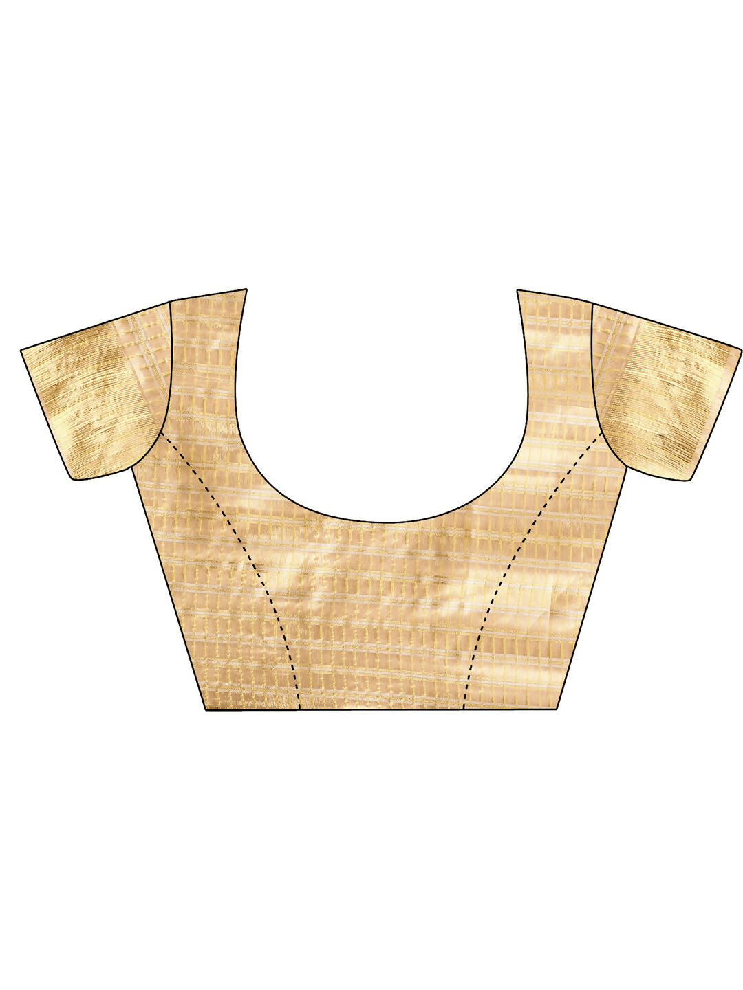 Gold Organza Saree with Matching Blouse Fabric