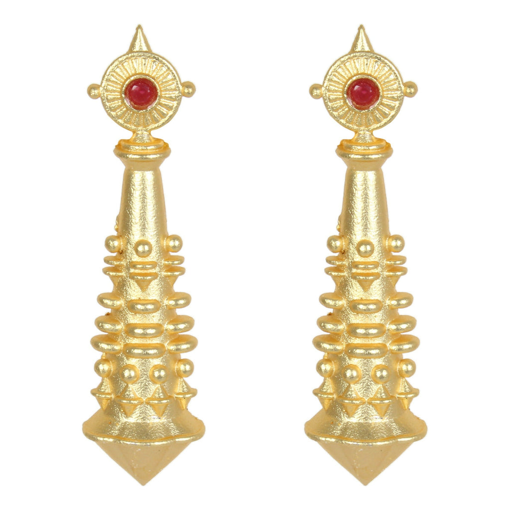 Joban Fashion Women Matte Gold Brass Earrings
