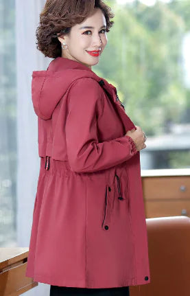 Plus Size Women's Autumn Winter Long Coat for Moms