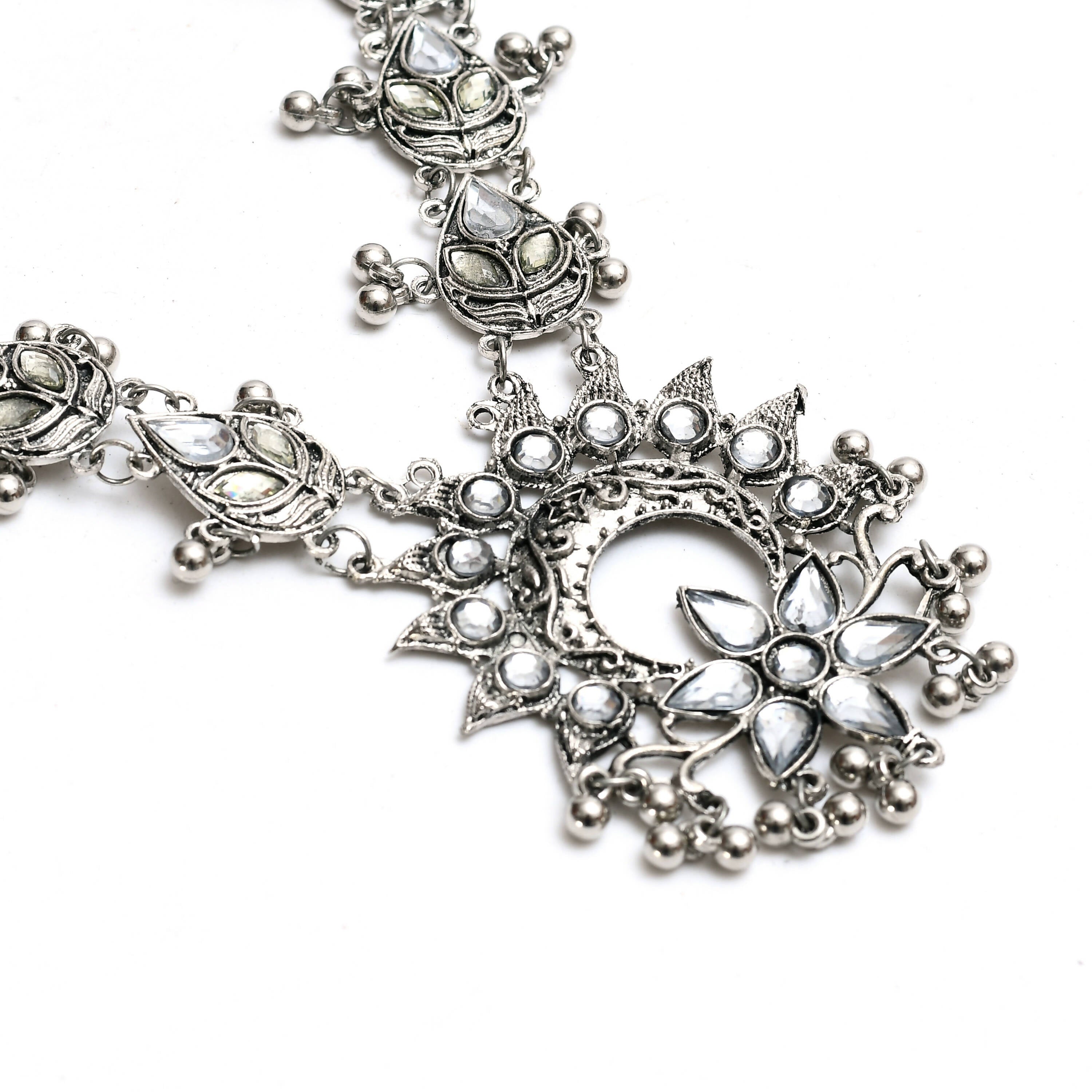 Oxidised Silver-Plated Brass Finish Rani Haar Necklace