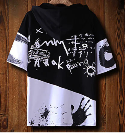 Plus Size Round Neck Short Sleeve T-Shirt with Print