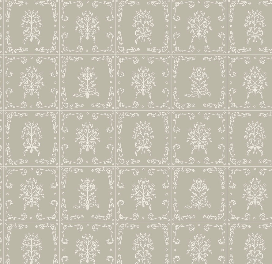 Wrenna Floral Removable Wallpaper in Off-White and Dusty-Rose
